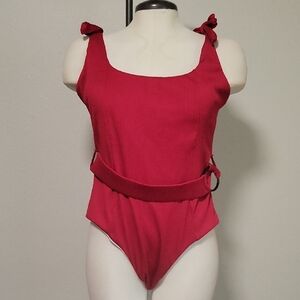 Elegant Red One-Piece Swimsuit